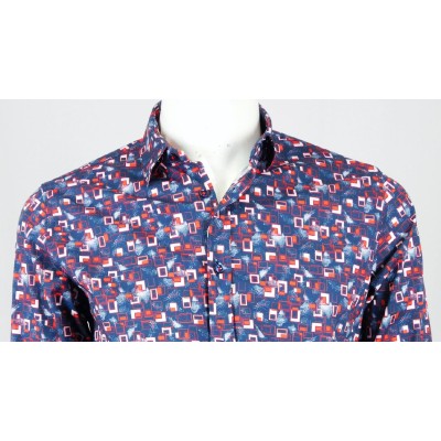 12995 CAMISA CRO ESTAMPADA BOTONCILLO OCULTO