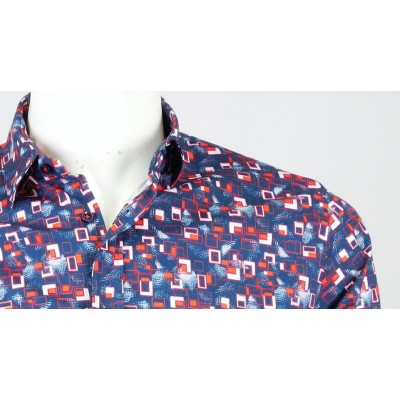 12995 CAMISA CRO ESTAMPADA BOTONCILLO OCULTO