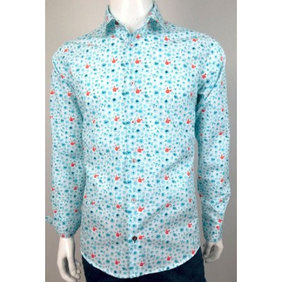 12850 CAMISA CRO ESTAMPADA BOTONCILLO OCULTO