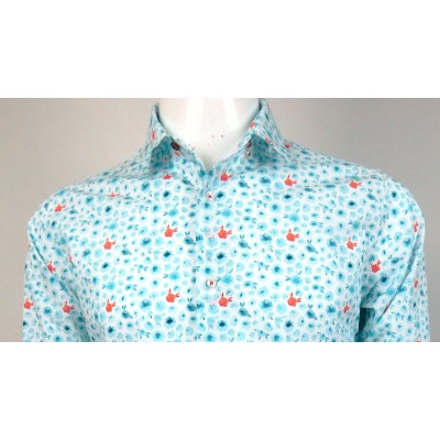 12850 CAMISA CRO ESTAMPADA BOTONCILLO OCULTO