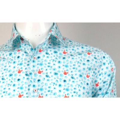 12850 CAMISA CRO ESTAMPADA BOTONCILLO OCULTO