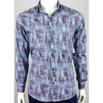 12996 CAMISA CRO ESTAMPADA CUELLO BOTONCILLO OCULTO