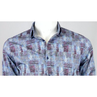 12996 CAMISA CRO ESTAMPADA CUELLO BOTONCILLO OCULTO