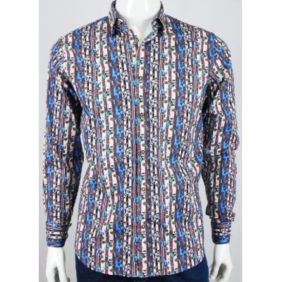 12997 CAMISA CRO ESTAMPADA CUELLO BOTONCILLO OCULTO