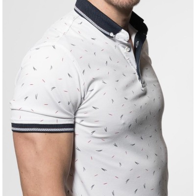 13096 POLO CRO ESTAMPADO CUELLO BOTÓN