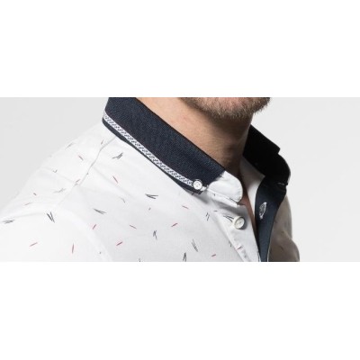 13096 POLO CRO ESTAMPADO CUELLO BOTÓN