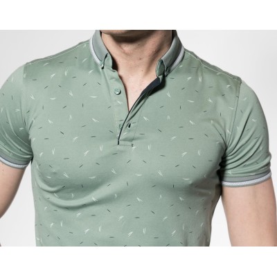 13096 POLO CRO ESTAMPADO CUELLO BOTÓN