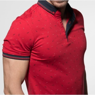 13096 POLO CRO ESTAMPADO CUELLO BOTÓN