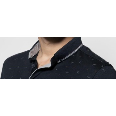 13096 POLO CRO ESTAMPADO CUELLO BOTÓN